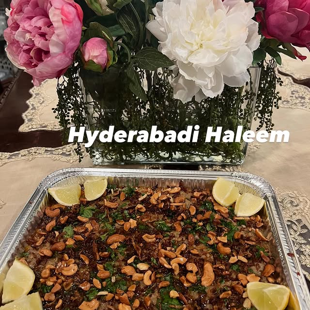 Hyderabadi haleem prepared for a catered gathering